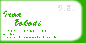 irma bokodi business card